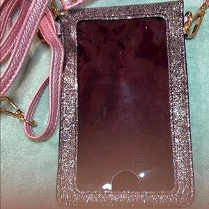 Glittery Pink Phone Crossbody Bag